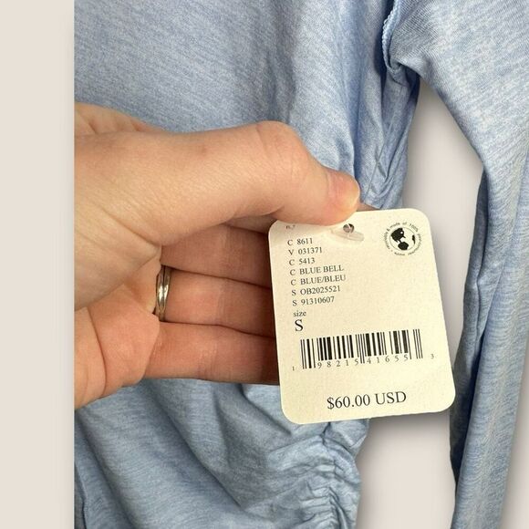 Free People x Hatch Right on Run Layer Top Blue Bell Size Small NWT - Picture 7 of 8